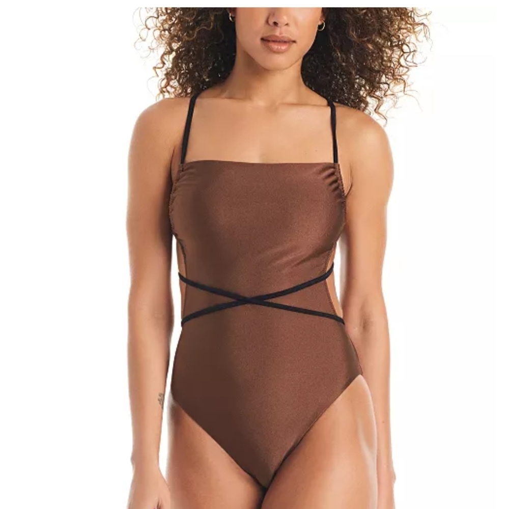 Chic Brown Women's One-Piece Swimsuit